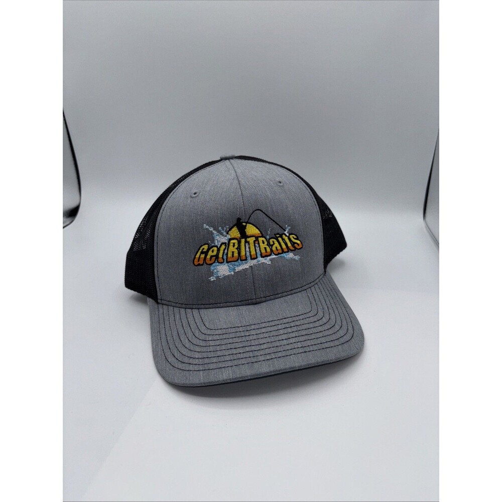 Get BIT Baits Fishing Cap Men Embroidery Strap Back Gray Black Fisherman Angler